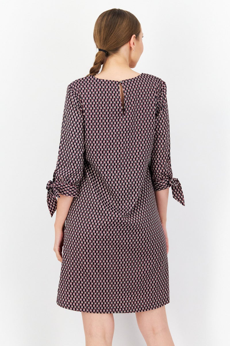 Zero Women Allover Print Mini Dress, Black Combo - Image 2